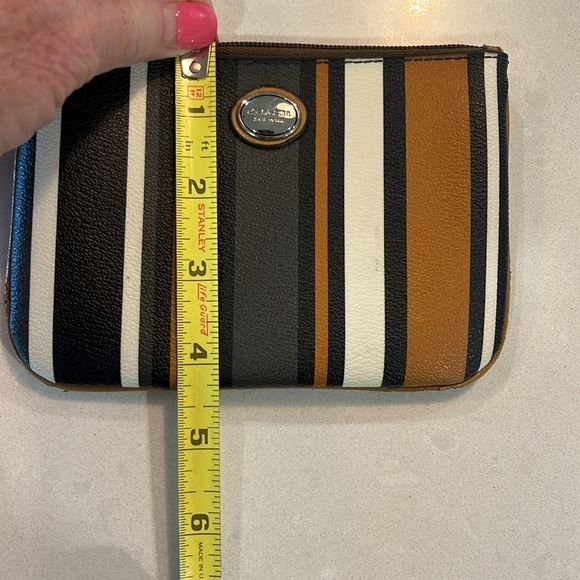 Coach Signature Women Wristlet/Wallet Brown Black Cream Strap Zipper PVC Leather - Picture 9 of 9